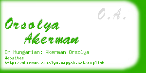 orsolya akerman business card